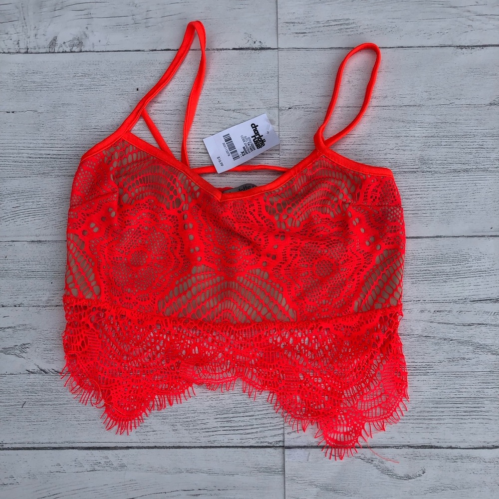 NWT |Bright orange Lace Crop | XS| Charlotte Russe
